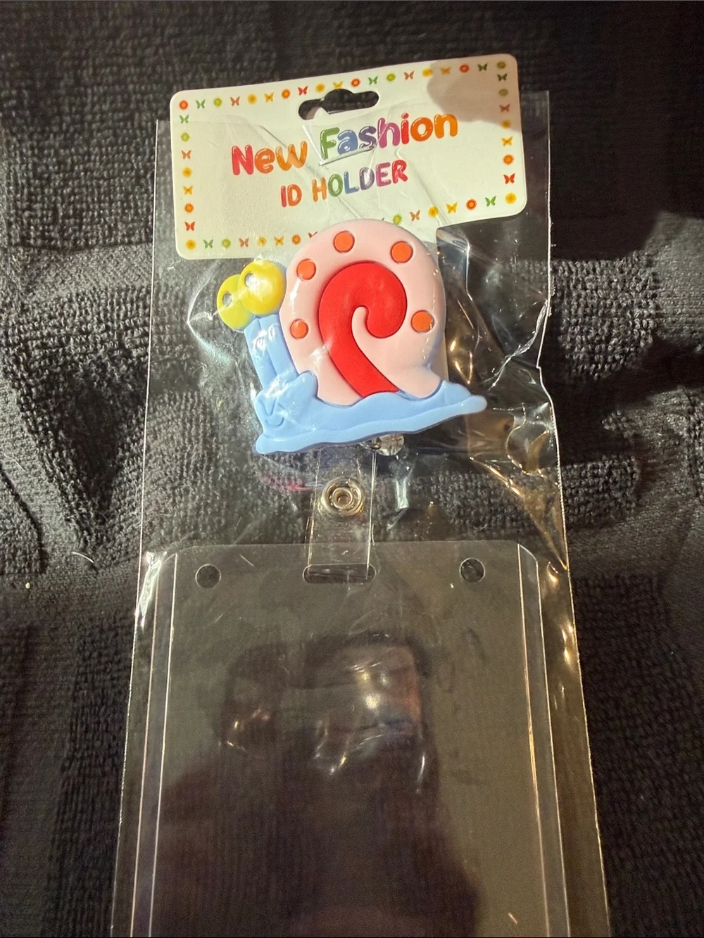 New Fashion Snail ID Holder Clip — Pink, Red & Light Blue